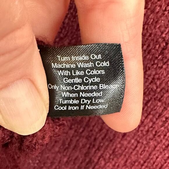 Lane Bryant Sweater Boat Neck Cable Knit Front Size 14/16 Burgundy - Picture 4 of 7